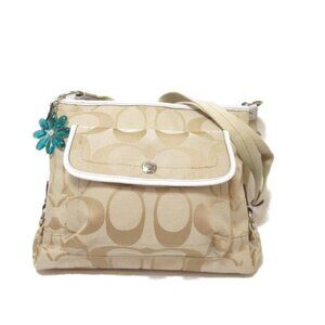 Coach Kyra Signature Khaki Messenger Shoulder Bag Purse